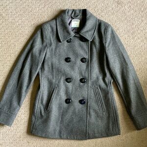 OLD NAVY gray double-breasted pea coat, Small.